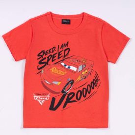 Camiseta Carros Infantil 1 a 3 Anos Disney Vermelho
