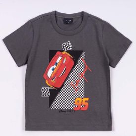 Camiseta Carros Infantil 1 a 3 Anos Disney Grafite