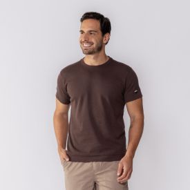 Camiseta Masculina Manga Curta Dixie Marrom