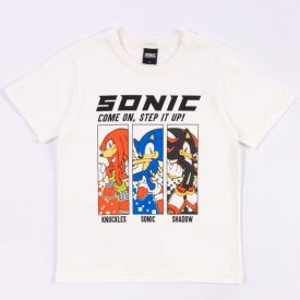 Camiseta Sonic Infantil 4 a 10 Anos Sega Natural