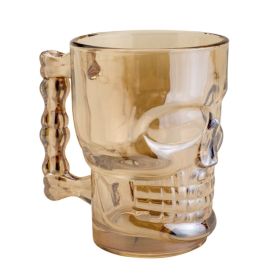 Caneca De Vidro Caveira Rock 510Ml Lyor - Âmbar