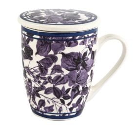Caneca Com Tampa Em Porcelana E Filtro De Aço Lyor 310Ml - Blue Garden
