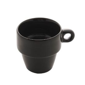 Caneca De Cerâmica Empilhável Lyor 210Ml - Preto