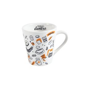 Caneca Felicidade Vem De Dentro Lv Porcelanas - 290Ml