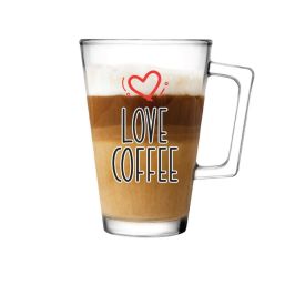 Caneca Vidro Love Coffee Ruvolo 230Ml - Transparente