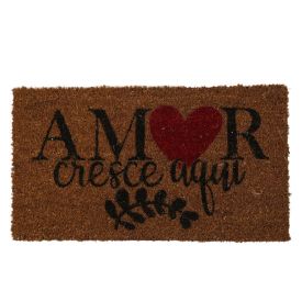 Capacho Fibra De Coco Mumbai Color 33X60cm Havan - Amor Cresce Aqui