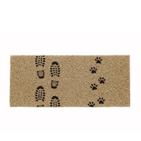 Capacho Para Porta De Entrada 30X70 Cm Vinil Long Havan Casa - Bege Pegadas
