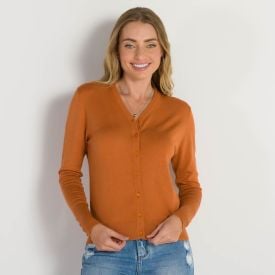 Cardigan Básico Patricia Foster Caramelo