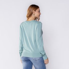 Cardigan Feminino De Tricot Decote Redondo Patricia Foster