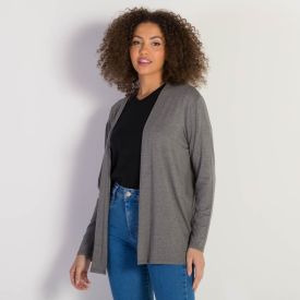 Cardigan Feminino Liso Patricia Foster Mescla