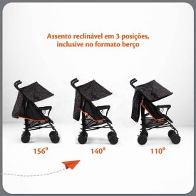 Carrinho De Bebê Umbrella Pipa Voyage - Preto Neon