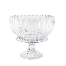 Centro De Mesa Com Pé Geneva Wolff 23,5Cm - Transparente