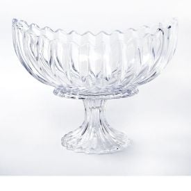 Centro De Mesa Com Pé Geneva Wolff 28Cm - Transparente
