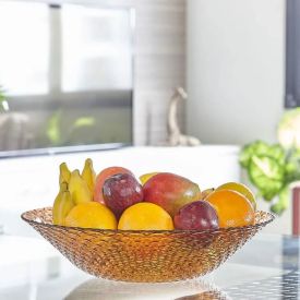 Centro De Mesa Escamado Vitazza 40Cm  - Âmbar 