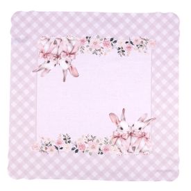 Centro De Mesa Pascoa 70X70 Cm Havan Casa - Coelho Laço Rosa