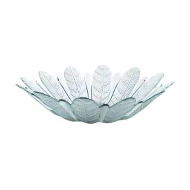 Centro de Mesa Vidro Folhas Vitazza 39Cm - Transparente