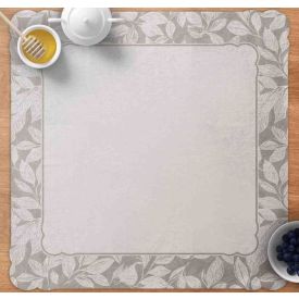 Centro De Mesa Viena 65X65 Cm Havan Casa - FOLHAS CINZA