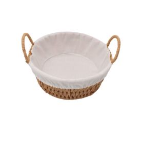 Cesta De Pão Redonda Com Alça Havan Casa 20Cm - Tecido Natural