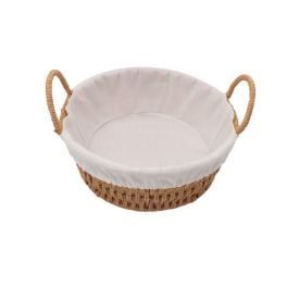 Cesta De Pão Redonda Com Alça Havan Casa 26Cm - Tecido Natural