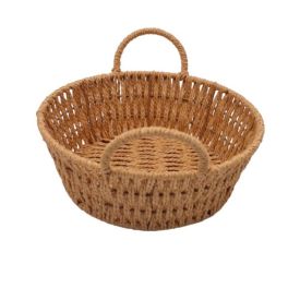 Cesta Redonda Com Alça Havan Casa 22Cm - Natural