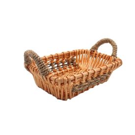 Cesta Retangular Com Alça Vime Havan Casa 30 Cm - Natural