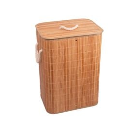 Cesto De Roupas De Bambu Com Tampa  Lyor - Natural