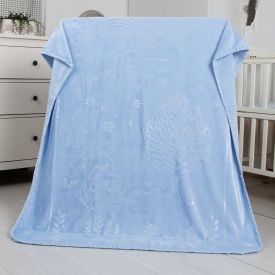 Cobertor De Bebê 100% Poliéster Alto Relevo Yoyo - Azul