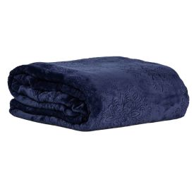 Cobertor Casal Microfibra Patrícia Foster 1 Pç - Azul Profundo