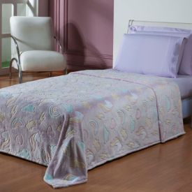 Cobertor Infantil Mágico Encantos Brilha No Escuro - Rainbow Rosa