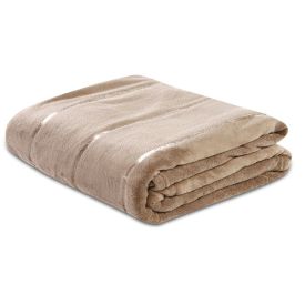 Cobertor King 100% Poliéster Elegance Stripe Havan Casa - Bege