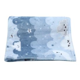 Cobertor Para Bebê Flannel Baby Camesa - Azul Céu