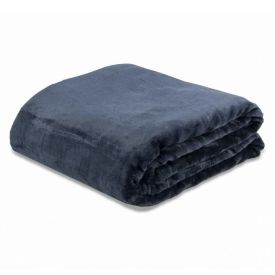 Cobertor Queen Microfibra Velour Neo Clássico Camesa - Azul Escuro