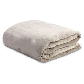 Cobertor Solteiro Microfibra Velour Clássico Camesa - Bege