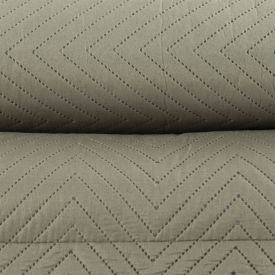 Kit Colcha Casal 100% Poliéster Lisa Versalhes Havan Casa 3 Pçs - Taupe