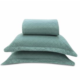 Kit Colcha King Dupla Face Lisa Havan Casa 3 Pçs - Verde