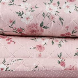 Kit Colcha King Versalhes Estampada Havan Casa 3 Pe&ccedil;as - Floral Rose