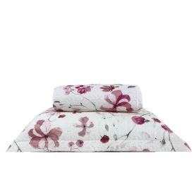 Kit Colcha Solteiro 150 Fios Havan Casa 2 Pçs - Garden Rosa Floral