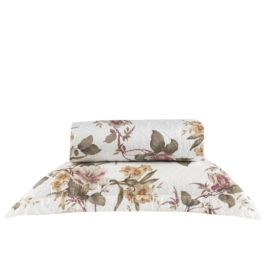 Kit Colcha Solteiro 150 Fios Havan Casa 2 Pçs - Augusta Bege Floral