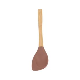 Colher Espátula de Silicone com Cabo de Bambu Havan Casa - Marrom Rosado
