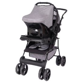 Combo Carrinho Solare E Bebe Conforto Tutti Baby - Cinza Mescla