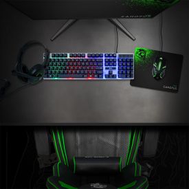Combo Gamer 4 Em 1 Elg Canopus Teclado Mouse Headset Mousepad Abnt2