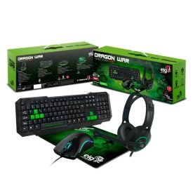 Combo Gamer 4 Em 1 Elg Dragon War Headset Stereo Cgdw41g - Preto