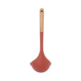 Concha De Silicone Com Cabo De Madeira Havan Casa 31,6 Cm - Vermelho