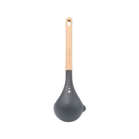 Concha De Silicone Com Cabo De Madeira Havan Casa 33,5 Cm - Preto 