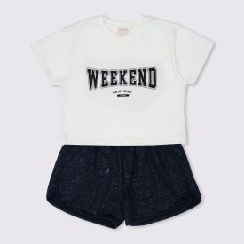 Conjunto 12 a 16 anos Blusa + Shorts Moletinho Marmelada