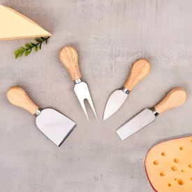 Jogo Para Cortar Queijo Havan Casa 4 Peças - Inox