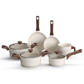 Jogo de Panelas Cerâmica Pratic Cook Mármol Mimo 6 Peças - Baunilha