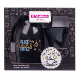 Conjunto De Bule Térmico Com Porta Filtro 102 Sanremo - Preto