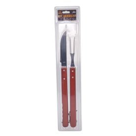 Conjunto Garfo e Faca para Churrasco 2 peças Havan - Inox