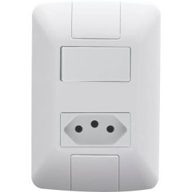 Conjunto1 Interruptor E 1 Tomada Simples 6 A 250 V Tramontina - 57241064